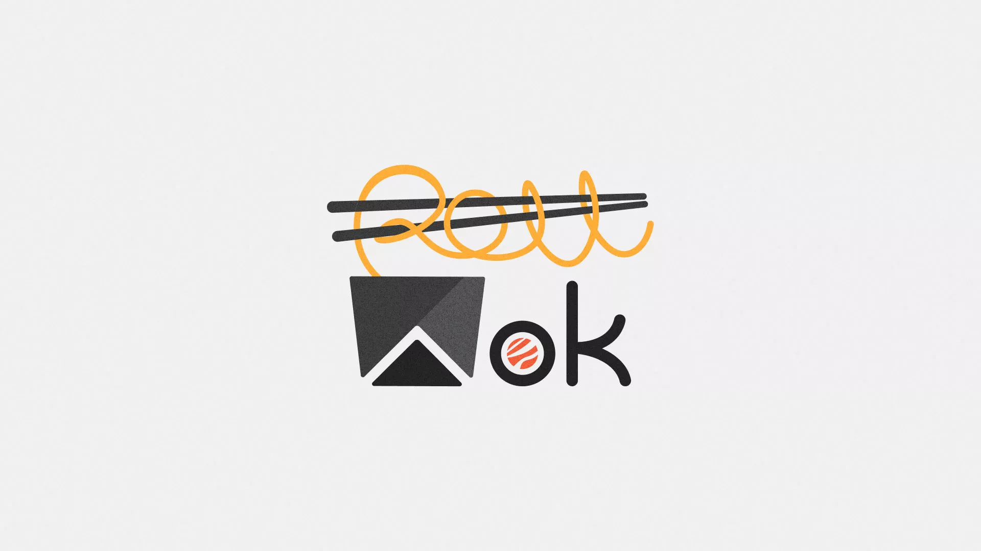 Разработка логотипа суши-бара «Roll Wok Club» в Рыльске